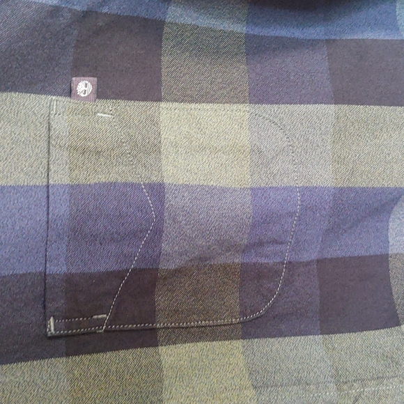 Timberland Plaid 100% Organic Cotton Blue , Green,Black Long Sleeve Button up M - Picture 10 of 15